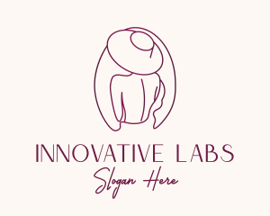 Pink Hat Lady Stylist logo design