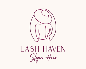 Pink Hat Lady Stylist logo design