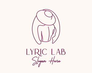 Pink Hat Lady Stylist logo design