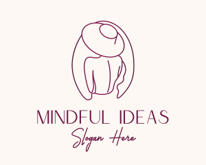 Pink Hat Lady Stylist logo design