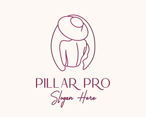 Pink Hat Lady Stylist logo design