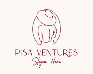 Pink Hat Lady Stylist logo design