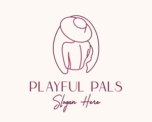 Pink Hat Lady Stylist logo design