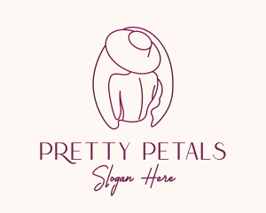 Pink Hat Lady Stylist logo design