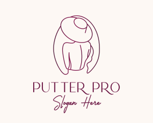 Pink Hat Lady Stylist logo design