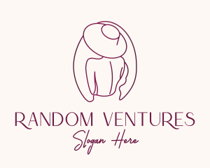 Pink Hat Lady Stylist logo design