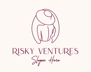 Pink Hat Lady Stylist logo design