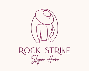 Pink Hat Lady Stylist logo design