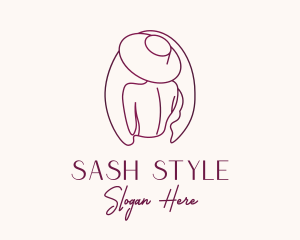 Pink Hat Lady Stylist logo design