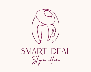 Pink Hat Lady Stylist logo design