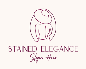 Pink Hat Lady Stylist logo design