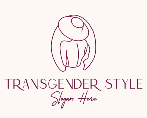 Pink Hat Lady Stylist logo design