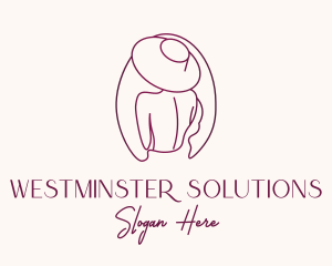 Pink Hat Lady Stylist logo design