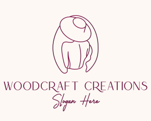 Pink Hat Lady Stylist logo design