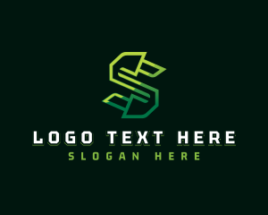 Geometric Tech Letter S logo design