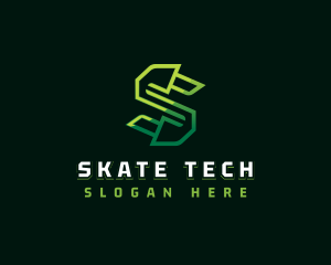 Geometric Tech Letter S logo design