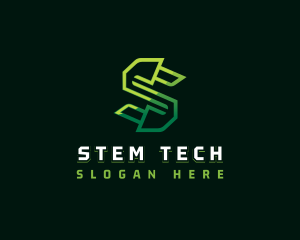 Geometric Tech Letter S logo design