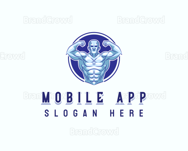 Strong Muscle Man Logo