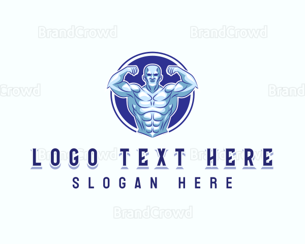 Strong Muscle Man Logo