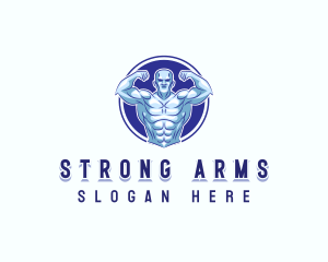 Strong Muscle Man logo design