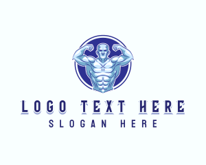 Hunk - Strong Muscle Man logo design
