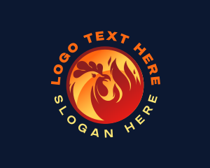 Roasting - BBQ Hot Roast Chicken logo design