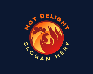 BBQ Hot Roast Chicken logo design