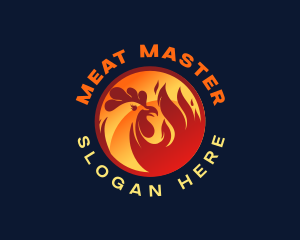 BBQ Hot Roast Chicken logo design