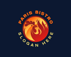 BBQ Hot Roast Chicken logo design