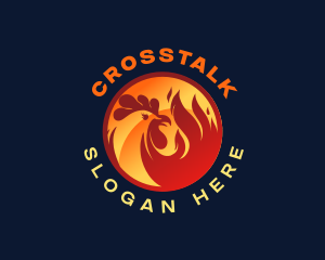 BBQ Hot Roast Chicken logo design