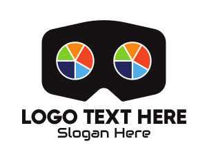 3d - Pie Chart Goggles logo design