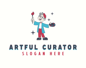 Cartoon Painter Artist logo design