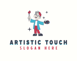 Cartoon Painter Artist logo design