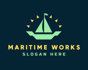 Shipyard - Sailing Sun Boat logo design