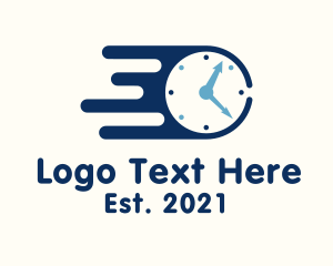 Speed - Blue Fast Clock logo design