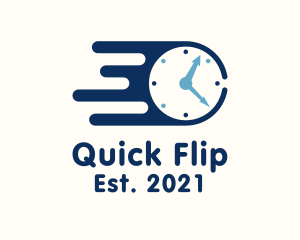 Blue Fast Clock logo design