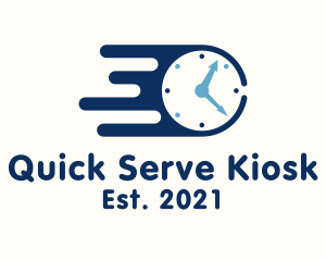 Blue Fast Clock logo design