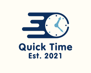 Minute - Blue Fast Clock logo design