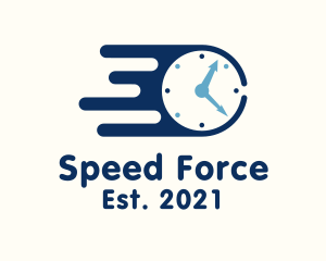 Blue Fast Clock logo design