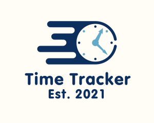 Stopwatch - Blue Fast Clock logo design