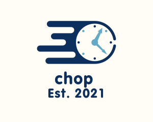 Die Cut - Blue Fast Clock logo design