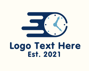 Clock - Blue Fast Clock logo design