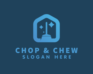 House Broom Cleaner Logo
