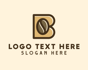 Cafe - Letter B Coffee Bean logo design