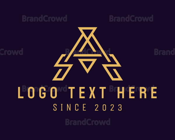 Golden Letter A Logo