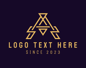 Yellow - Golden Letter A logo design