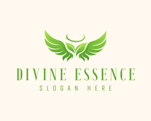 Divine - Angel Wings Leaf logo design