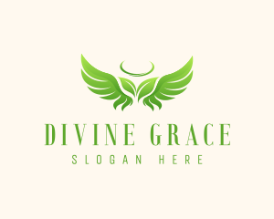 Angel Wings Leaf logo design