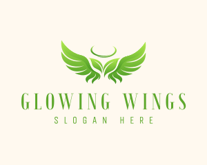 Angel Wings Leaf logo design