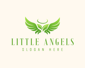 Angel Wings Leaf logo design